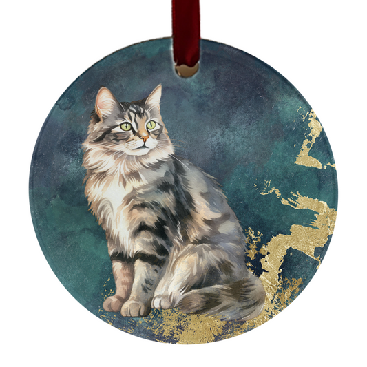 Glass Ornament American Cat