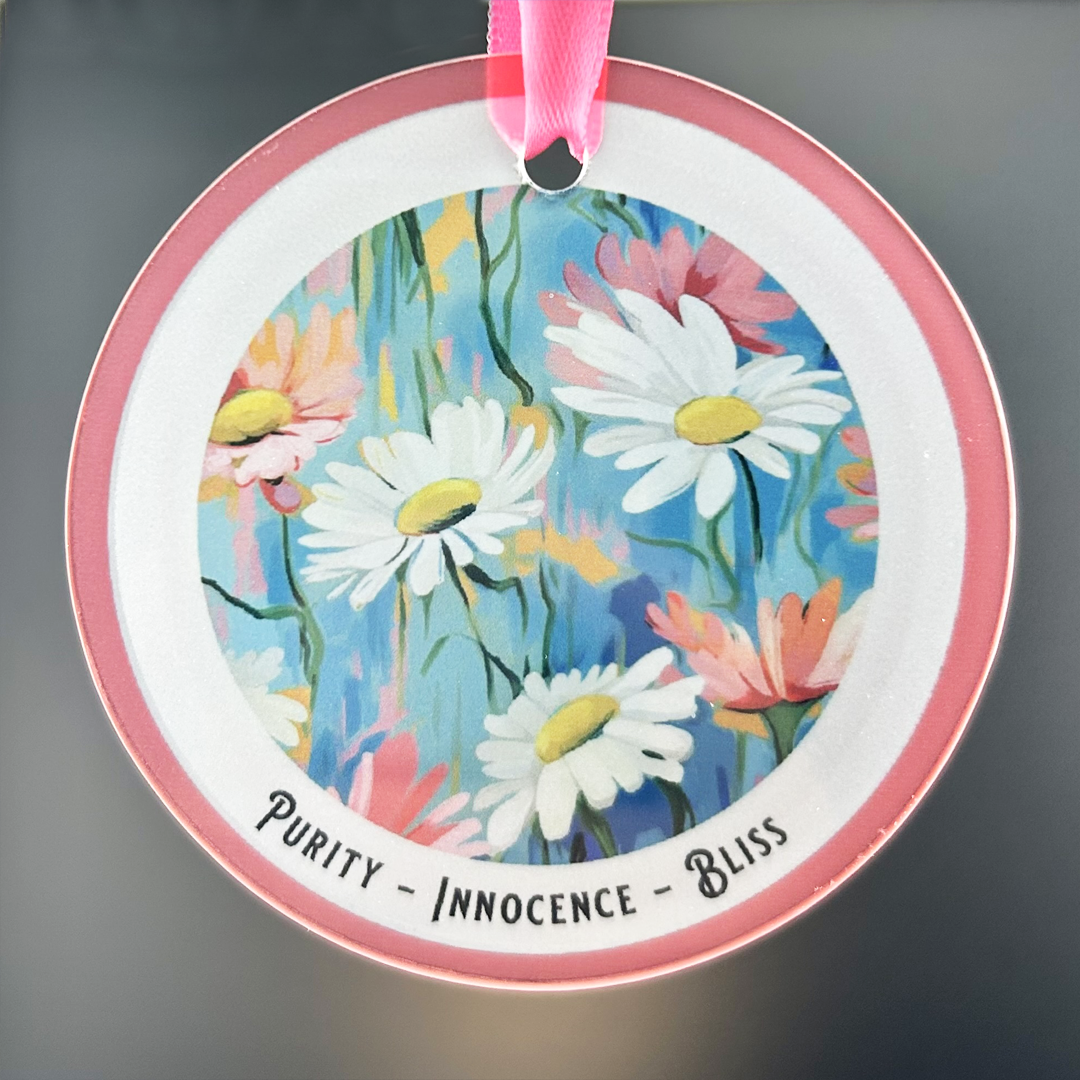 Birth Month Flower Glass Ornament - Suncatcher