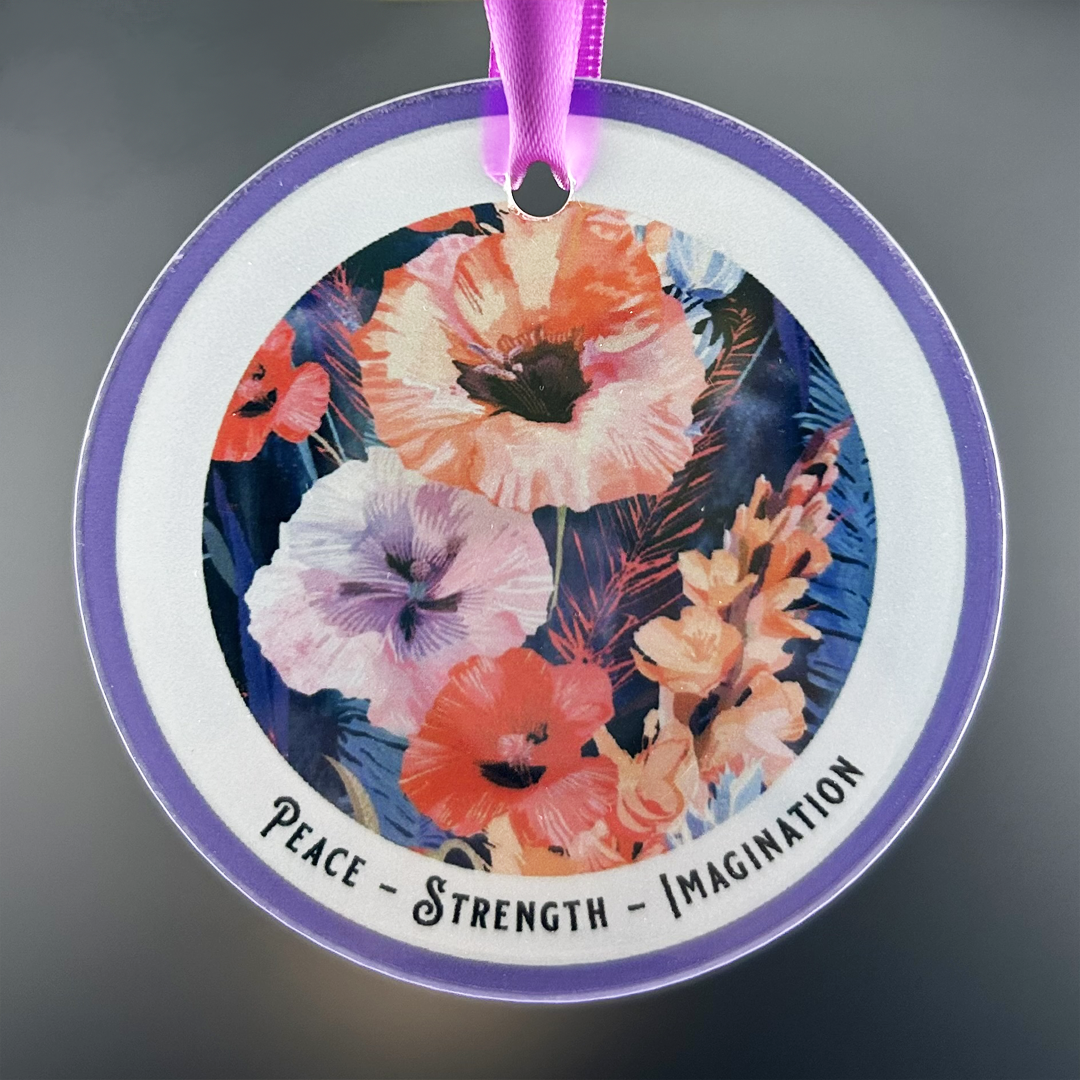 Birth Month Flower Glass Ornament - Suncatcher