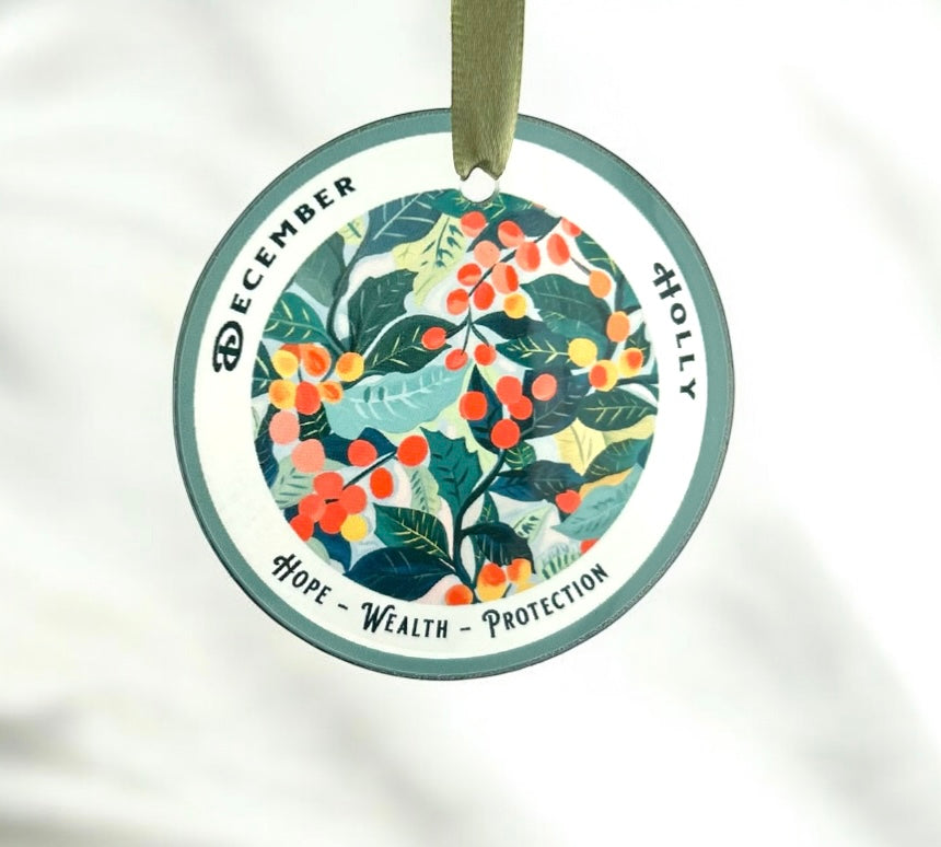 December birth month flower with holly