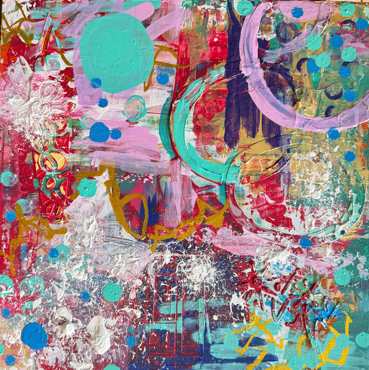 Everything at Once | Original Colorful Mixed Media Abstract Painting