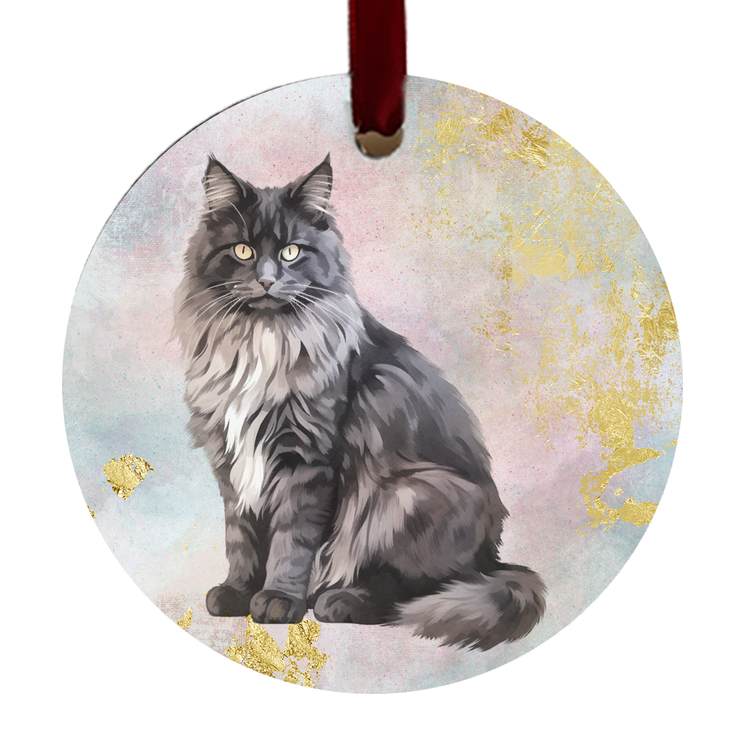 Domestic long hair cat ornament