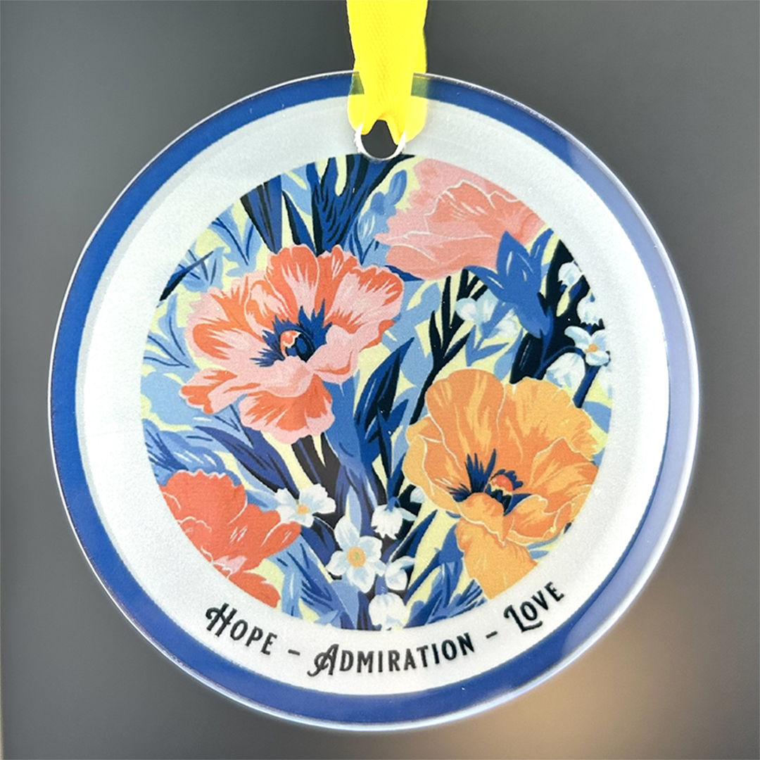 Birth Month Flower Glass Ornament - Suncatcher