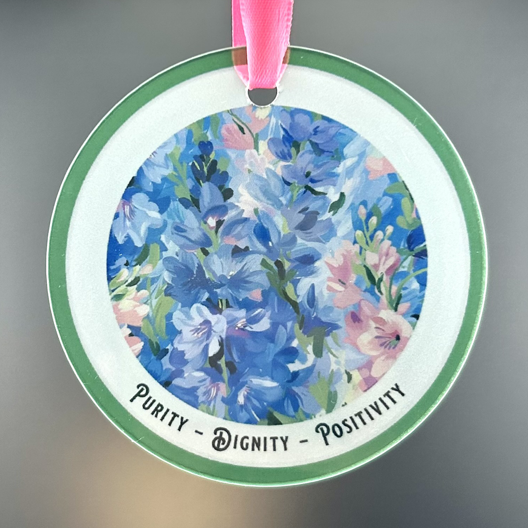 Birth Month Flower Glass Ornament - Suncatcher