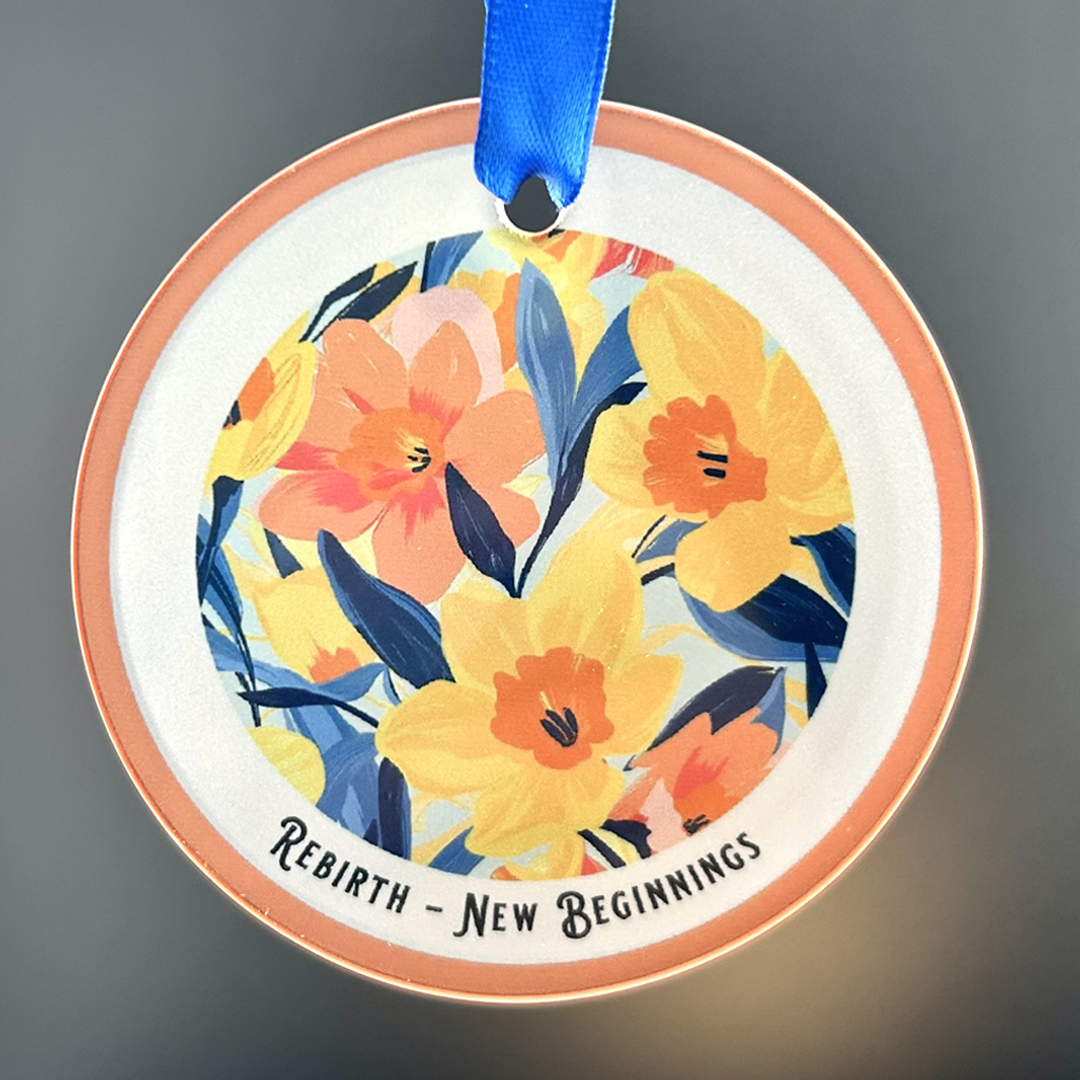 Birth Month Flower Glass Ornament - Suncatcher