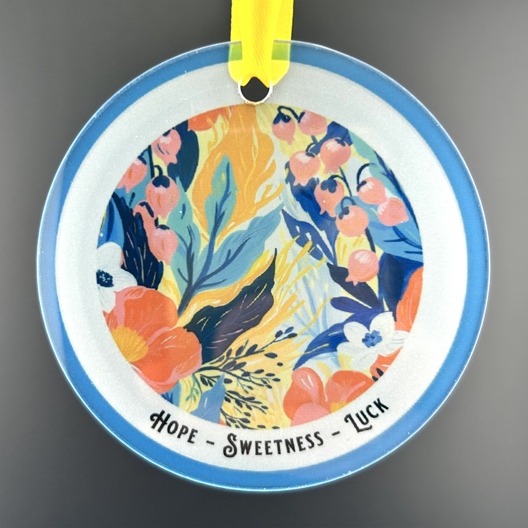 Birth Month Flower Glass Ornament - Suncatcher