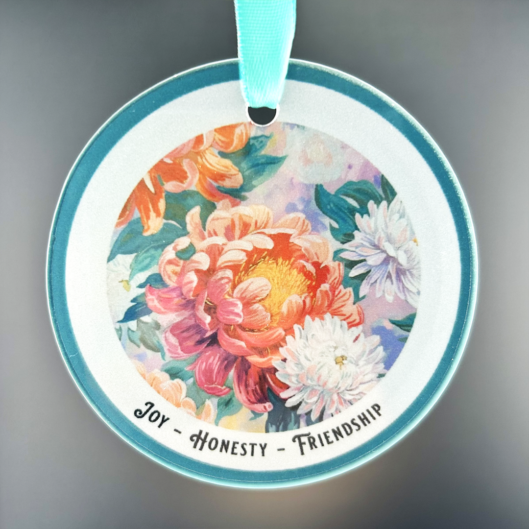 Birth Month Flower Glass Ornament - Suncatcher
