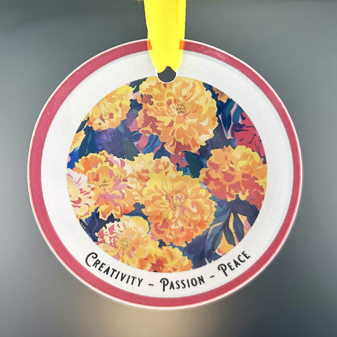 Birth Month Flower Glass Ornament - Suncatcher