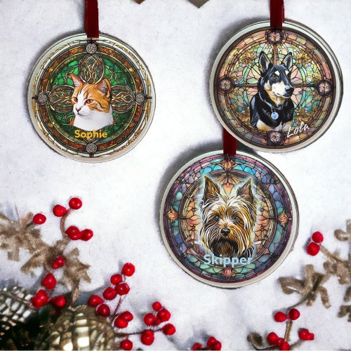 Custom Stained Glass Inspired Ornaments