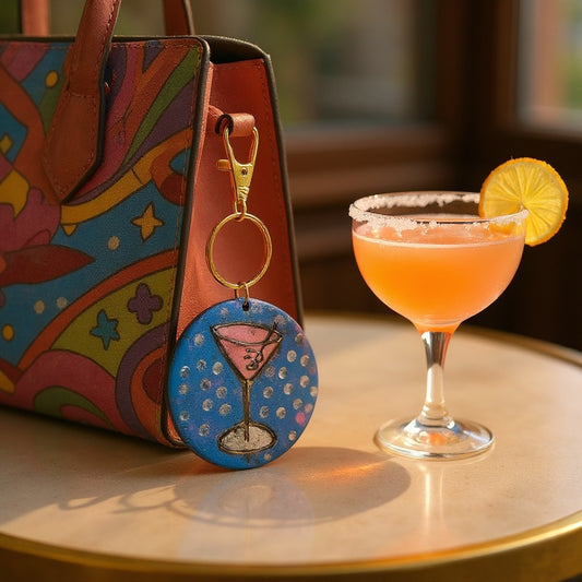 Statement Bag Charm - Pink Martini