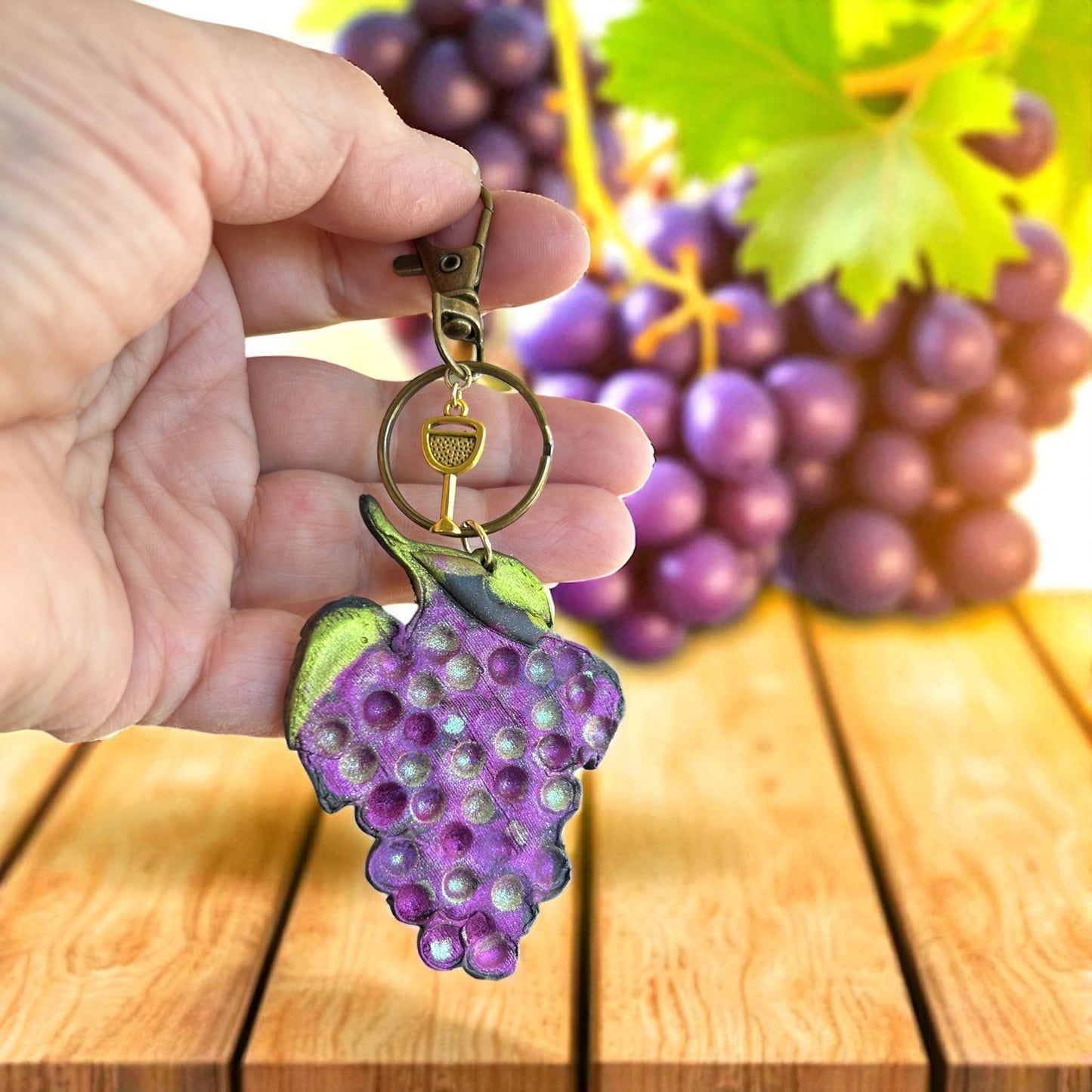 Grape Cluster Bag Charm