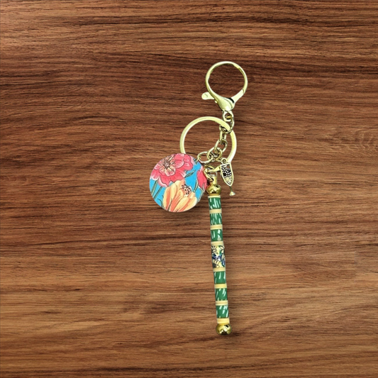 Handmade Polymer Clay Flower Bag Charm