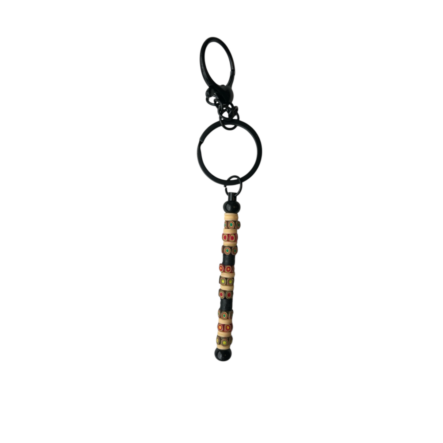 Custom Bag Charm with Polymer Clay Beads & Photo Charm – Personalized Keyring Accessory