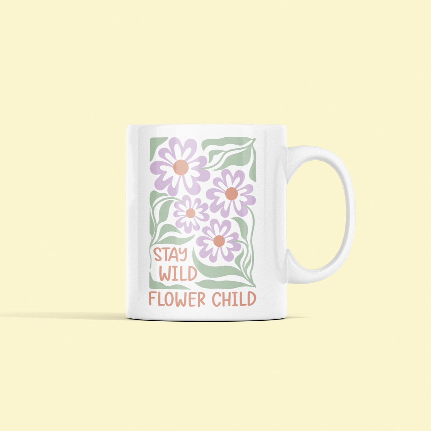 mug with saying: Stay Wild Flower Child