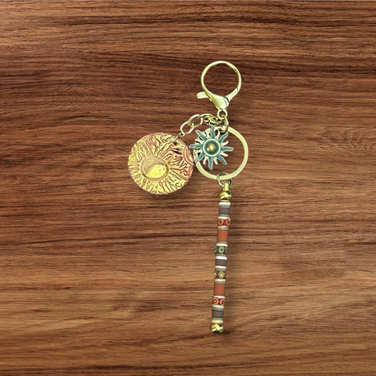 Handmade Polymer Clay Sun Bag Charm