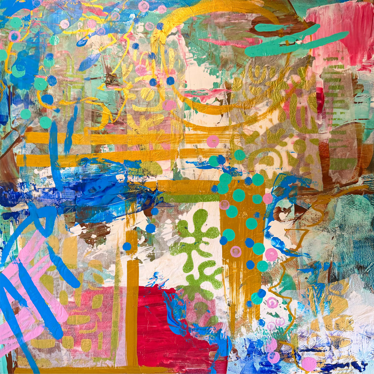 Where the Eye Wanders | Original Colorful Abstract Mixed Media Painting