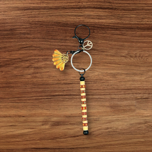 Handmade Polymer Clay Button Flower Bag Charm