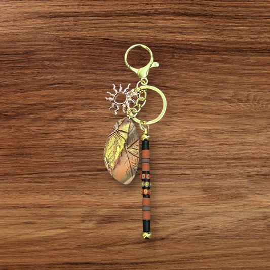 Handmade Fall and Sunburst Design Bag Charm