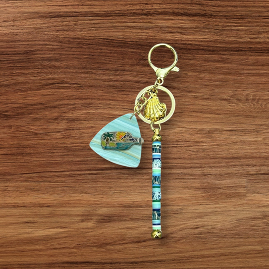 Polymer Clay Bead & Metal Bag Charms Ocean Theme - Whimsical Elegance for Your Bags