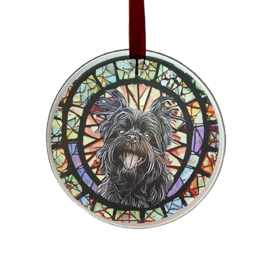 Affenpinscher dog glass ornament
