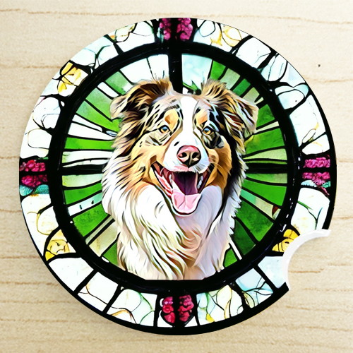 gift ideas for pet lovers - Australian Shepherd car coaster