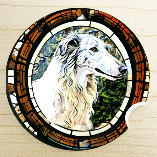 gift ideas for coworkers - Borzoi car coaster