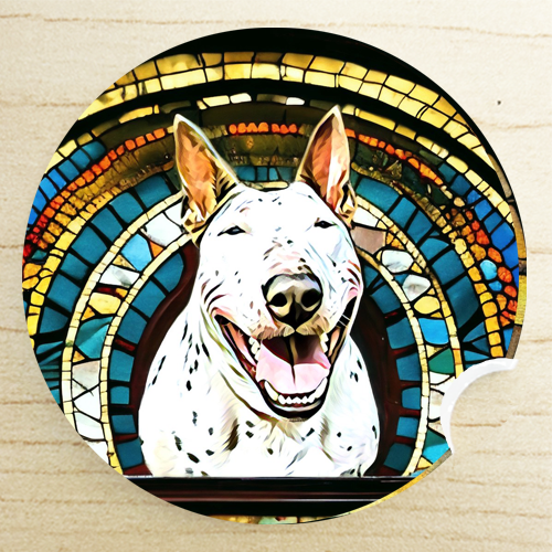 pride gifts - Bull Terrier car coaster