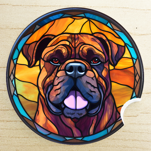 car drink holder - Bullmastiff car coaster