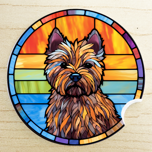 gifts for aunt and uncle - Cairn Terrier car coaster