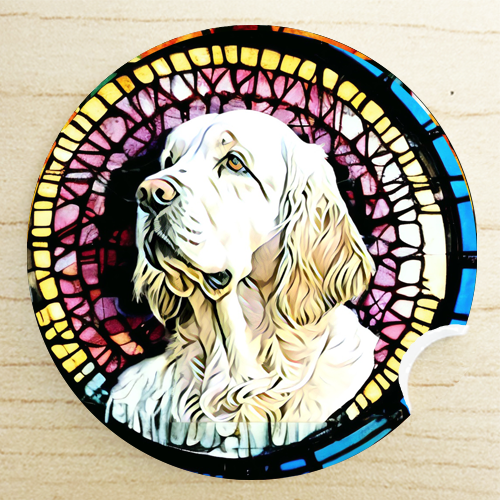 Secret Santa gifts - Clumber Spaniel car coaster