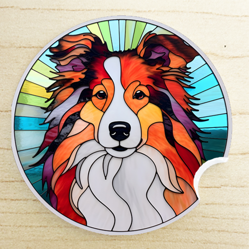 gifts for dog lovers - Collie car coaster