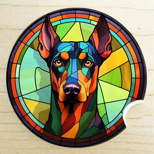 christmas gift ideas for coworkers - Doberman Pinscher car coaster