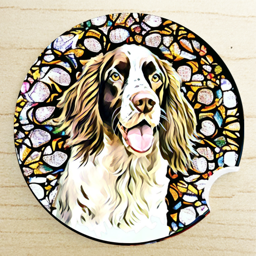 Secret Santa gift ideas - English Springer Spaniel car coaster