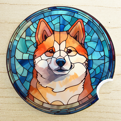 gifts for dog lovers - Finnish Spitz car coaster
