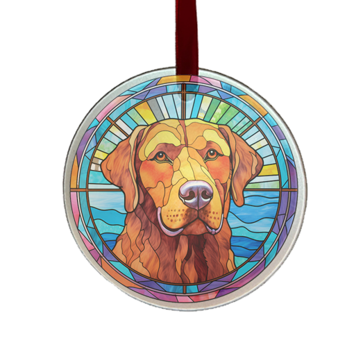 Golden Retriever glass ornament