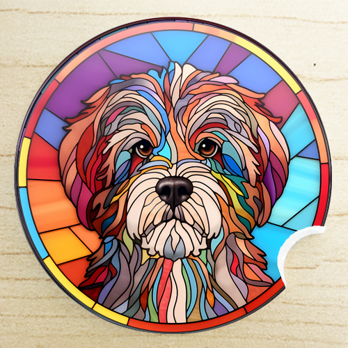 car drink holder - Lhasa Apso car coaster