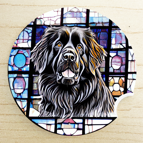 Stained Glass Dog Ceramic Car Coasters- Working Group