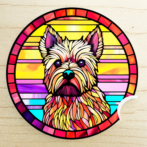 Stain Glass Designed AKC Terrier Group ~ Car Coaster