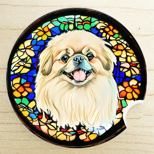 gifts for dog trainers - Pekingese car coaster