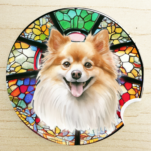 gifts for veterinarians - Pomeranian car coaster
