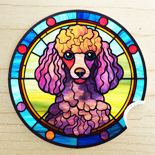 christmas gifts for dog groomers - Poodle car coaster