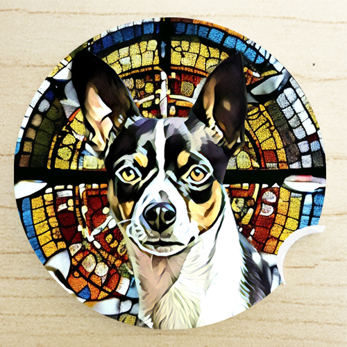 gifts for neighbors - Rat Terrier car coaster