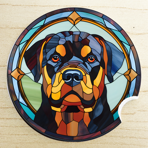 thoughtful gifts - Rottie car coaster