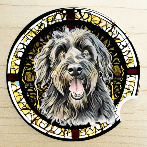Stained Glass Dog Ceramic Car Coasters- Working Group