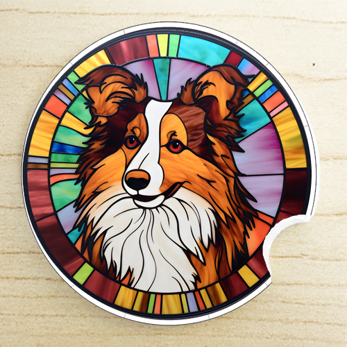 unique gifts for dog lovers - Shetland Sheepdog car coaster