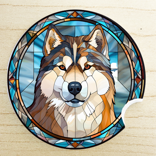 thoughtful gifts for dog lovers - Siberian Husky car coaster