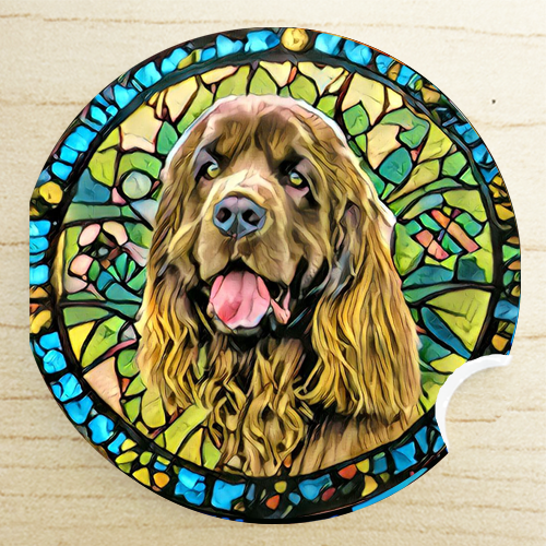 good secret santra gifts - Sussex Spaniel car coaster