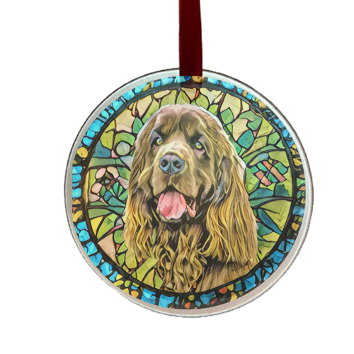 Sussex Spaniel gift glass ornament