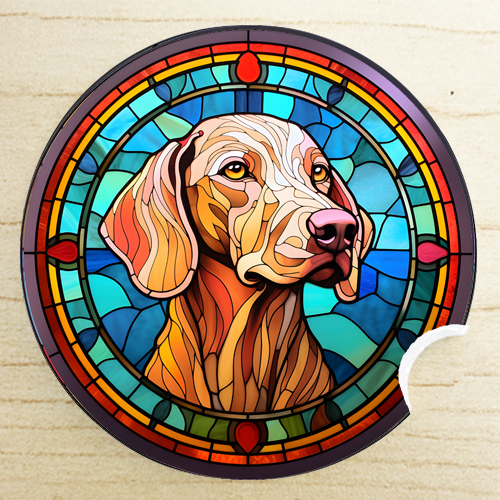 gift ideas for dog moms Vizsla car coaster