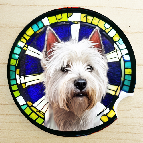 thoughtful gifts - West Highland White Terrier car coaster